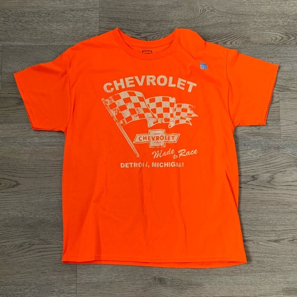 GM Chevrolet Made to Race Unisex Graphic Tee - Size XL - Orange - NWOT - Picture 5 of 10